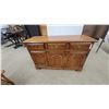 Image 1 : Traditional Wooden Credenza Buffet with Three Cabinet Doors and Three Drawers, Brass Hardware 31"