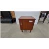 Image 1 : Mid-Century Modern Teak Bedside Cabinet with Teardrop Handle and Tapered Legs 19" x 13.6" x 14.6"
