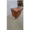 Image 2 : Mid-Century Modern Teak Bedside Cabinet with Teardrop Handle and Tapered Legs 19" x 13.6" x 14.6"