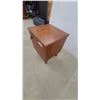 Image 3 : Mid-Century Modern Teak Bedside Cabinet with Teardrop Handle and Tapered Legs 19" x 13.6" x 14.6"