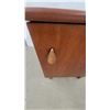 Image 4 : Mid-Century Modern Teak Bedside Cabinet with Teardrop Handle and Tapered Legs 19" x 13.6" x 14.6"