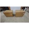 Image 1 : Pair of Light Wood Storage Chests With Hinged Lids and Dovetail Joinery 19" x 18" x 24"