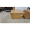 Image 2 : Pair of Light Wood Storage Chests With Hinged Lids and Dovetail Joinery 19" x 18" x 24"