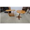 Image 1 : Wooden Round Pedestal Side Table 23" Tall X 21.6" Diameter and Oval Top Magazine Rack Side Table