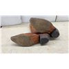 Image 3 : Two Pairs of Men's Leather Cowboy Boots, Brown with Tan Stitching Sz 8.5 and Black with White
