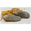 Image 2 : Pair of Beaded Suede Moccasin Boots, Sole Measures 10 1/2"