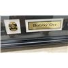 Image 4 : Framed Bobby Orr Boston Bruins Memorabilia Display with Upper Deck Cards and Jersey Pin, 10" x 12"