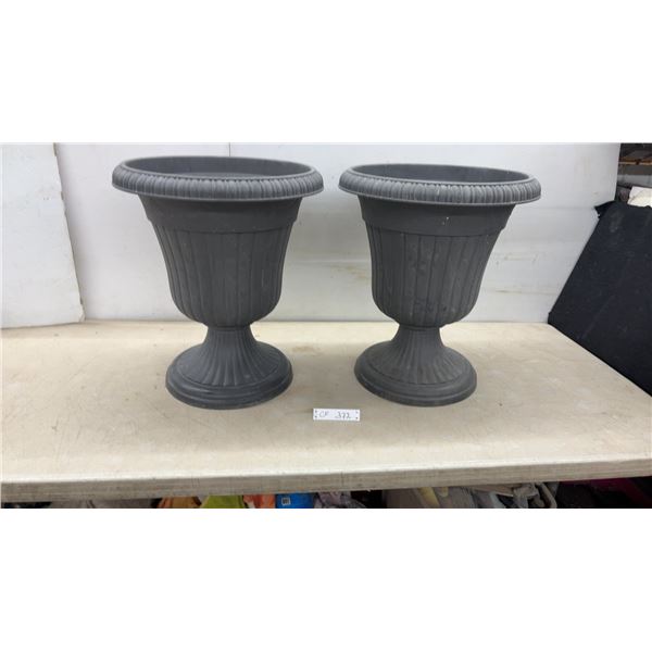 Pair of Black Poly Planters, 21 1/2" x 15 1/2"