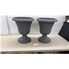 Image 1 : Pair of Black Poly Planters, 21 1/2" x 15 1/2"
