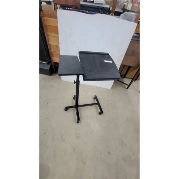 Adjustable Height Mobile Laptop Cart with Dual Tilting Platforms and Casters