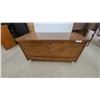 Image 1 : Lane Waterfall Veneer Cedar Hope Chest with Brass Handle, Art Deco / Mid-Century 24" x 44" x 19"