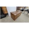 Image 2 : Lane Waterfall Veneer Cedar Hope Chest with Brass Handle, Art Deco / Mid-Century 24" x 44" x 19"