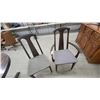 Image 8 : Mid-Century Modern Round Pedestal Dining Table and Six Chairs with Gray Upholstered Seats 30"