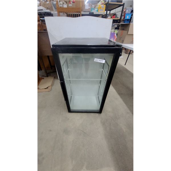 Compact Glass-Door Display Refrigerator Beverage Cooler with 3 Wire Shelves 38" x 21" x 21"