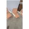 Image 4 : Set of Three Vintage Aluminum Folding Lawn Chairs with Orange and White Woven Webbing