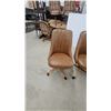 Image 2 : Set of 4 Flash Furniture Mid-Back Swivel Task Chairs, Brown Faux Leather, Wood-Look Base