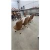 Image 6 : Set of 4 Flash Furniture Mid-Back Swivel Task Chairs, Brown Faux Leather, Wood-Look Base