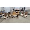 Image 1 : Broyhill Emphasis Double-Pedestal Burl Wood Dining Table and Six Cane-Back Chairs, 1960s 30" x 66"