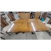 Image 3 : Broyhill Emphasis Double-Pedestal Burl Wood Dining Table and Six Cane-Back Chairs, 1960s 30" x 66"
