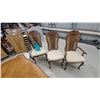 Image 5 : Broyhill Emphasis Double-Pedestal Burl Wood Dining Table and Six Cane-Back Chairs, 1960s 30" x 66"