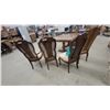 Image 6 : Broyhill Emphasis Double-Pedestal Burl Wood Dining Table and Six Cane-Back Chairs, 1960s 30" x 66"