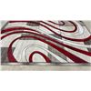 Image 3 : Abstract Red, White, & Grey Area Rug, 95" x 130" - Small Stain, Pictured