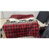 Image 4 : Moose & Pine Tree Plaid Comforter with Black Backing (Small Rip on Seam)
