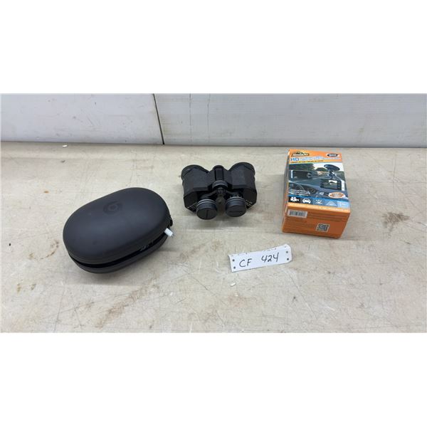 Bell & Howell BH-913 7 x 35 Binoculars, Beats Headphones with Case, and Armor All HD Dash Cam