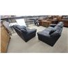 Image 10 : Black Leather Overstuffed Sofa 90" and Matching Loveseat 68" Set with Rounded Arms