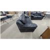 Image 8 : Black Leather Overstuffed Sofa 90" and Matching Loveseat 68" Set with Rounded Arms