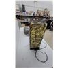 Image 3 : Modern Decorative Table Lamp with Cream Shade and Twisted Wire Cage, Black Base, Inline Switch