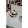 Image 5 : Tiffany-Style Stained Glass Pendant Lamp Shade with Cream and Red Geometric Panels One Panel