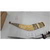 Image 4 : Traditional Nepalese Kukri with Etched Curved Blade, Studded Wood Handle, and Decorated Sheath 22"