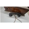 Image 6 : Antique Wooden Wall-Mount Magneto Telephone with Dual Bells and Portable Phonograph in Crate