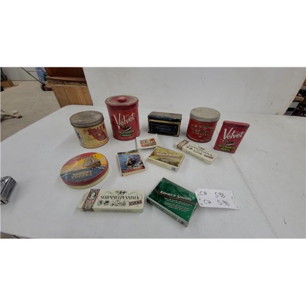 Vintage Tobacco Tins Including Schimmelpenninck Duet, Velvet, Old Virginia, Brier and More