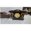 Image 2 : Antique 19th Century Ebonized Wall Clock with Gilt Figural Mounts and Carved Wood Bracket as Is