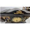 Image 5 : Antique 19th Century Ebonized Wall Clock with Gilt Figural Mounts and Carved Wood Bracket as Is
