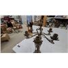 Image 3 : Two Bronze Candelabras: One with 7 Candle Holders & Figural