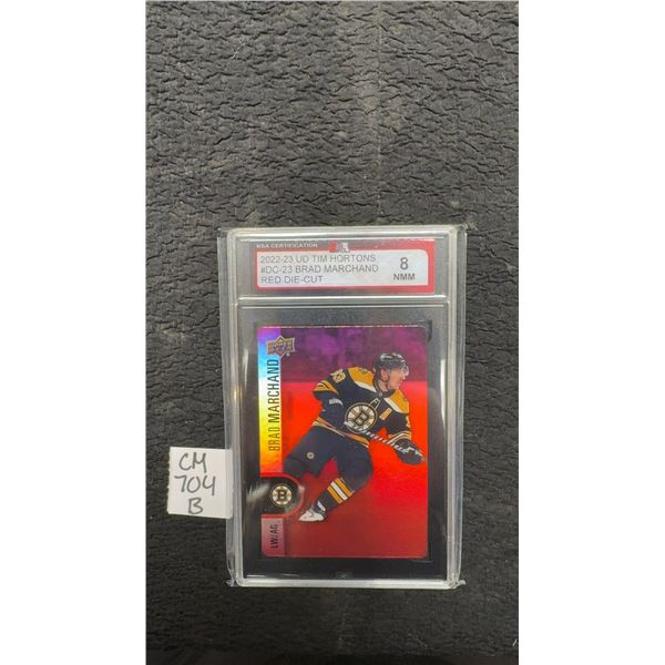 Graded Brad Marchand Red Die-Cut Boston Bruins Card