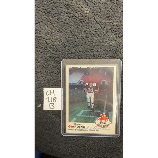 Singed 1970 Wayne Giardino Ottawa Rough Riders Card