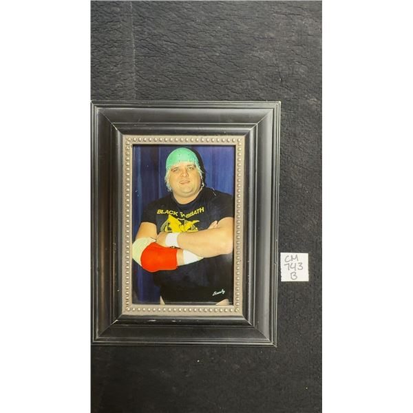 Vintage Framed Dusty Rhodes Wrestling Photo- 6.75" x 8.75"