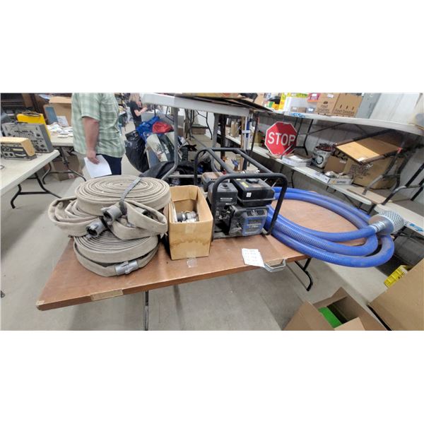 Mitsuaki EZ 200S 210cc Gas Water Pump with Canvas Discharge Hoses, Suction Hoses and More