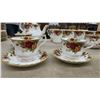 Image 12 : Royal Albert Old Country Roses Bone China Dinnerware Set: Teapot, Gravy Boat, & More, 95 Pieces