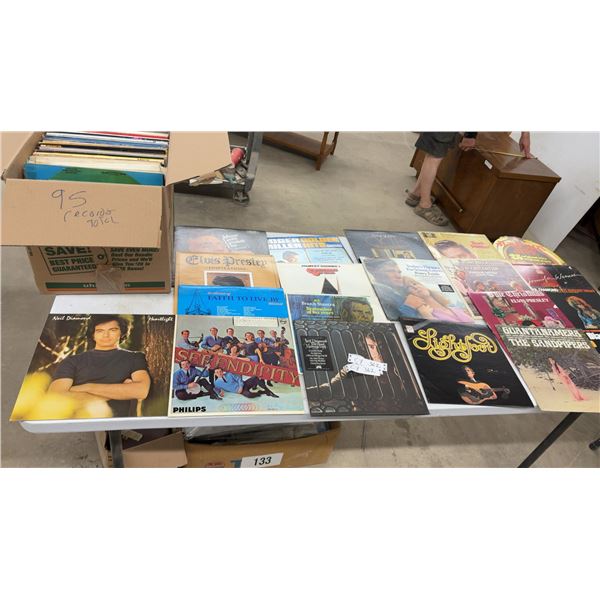 Vintage Vinyl Record Collection: 95 Records Total, Incl. Elvis Presley, Frank Sinatra, Neil Diamond
