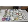 Image 1 : Assorted Tea Cups & Saucers, Covered Serving Dish, & Rectangular Serving Tray