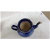 Image 3 : Blue Transferware Teapot AWL 728 England, and Iridescent Cream Lusterware Tea Set With Gold Trim