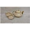 Image 5 : Blue Transferware Teapot AWL 728 England, and Iridescent Cream Lusterware Tea Set With Gold Trim