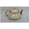 Image 7 : Blue Transferware Teapot AWL 728 England, and Iridescent Cream Lusterware Tea Set With Gold Trim