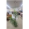 Image 4 : Artificial Dracaena Potted Plant in Square Green Geometric Relief Planter 6' Tall