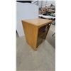 Image 2 : Oak Veneer Media Cabinet with Two Hinged Glass Doors and Three Internal Shelves 31" x 24" x 18"